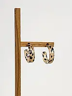 Стильные женские серьги бежевые с леопардовым принтом (Серьги женские, серьги леопардовые)