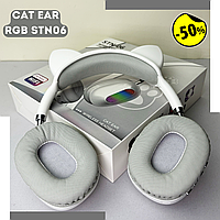 Бездротові навушники з підсвічуванням Бездротові навушники з котячими вушками рожеві Навушники bluetooth stn