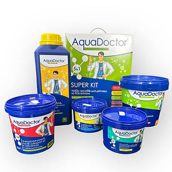 Набір стартової хімії для басейну 5 в 1 AquaDoctor Super Kit Універсальний набір хімії для басейну