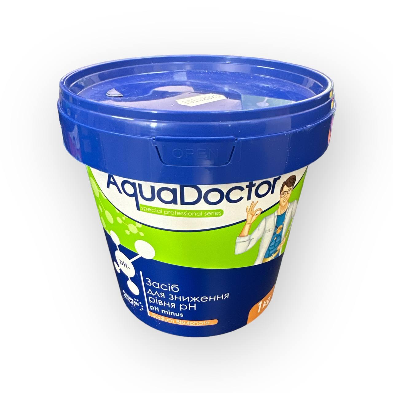 Засіб для зниження рівня pH у басейні Aquadoctor pH Minus 1 кг гранули, фото 1