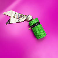 Мини-сумка для мелочей зеленая со стразами