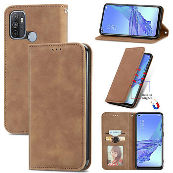 Чохол-книжка Skin Feel Leather Wallet для Oppo A53 Brown