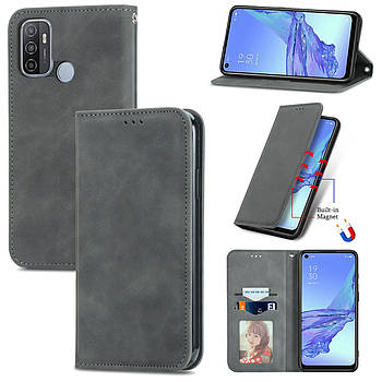 Чохол-книжка Skin Feel Leather Wallet для Oppo A53 Grey