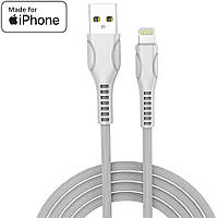 Кабель/шнур для Айфона (iPhone 11/12/13/14) Lightning, 1 метр, білий, гнучкий, ColorWay