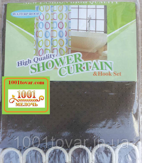 Шторка для ванної кімнати Shower curtain, однотонна коричнева. Розмір 200х180 див., фото 1