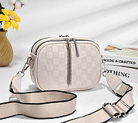 Модная женская мини сумочка клатч сумка через плеча для прогулок молочная Advert Модна жіноча міні сумочка