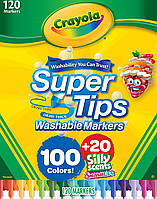 Crayola Смывающиеся фломастеры 100+20 штук Super Tips Washable Markers