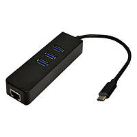 USB-хаб Dynamode USB3.1-TypeC-RJ45-HUB3 Black