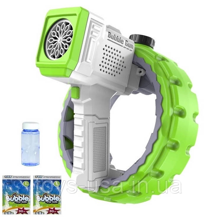 Пістолет з мильними бульбашками (генератор мильних бульбашок) ЗЕЛЕНИЙ арт. 777-30 A, фото 1