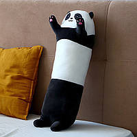 Мягкая плюшевая игрушка Панда Батон 110 см, Длиная плюшевая-обнимашка, Черно-Белое
