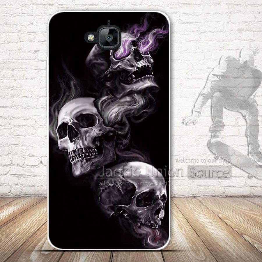 Силіконовий чохол на Huawei Y6 Pro з картинкою три черепа