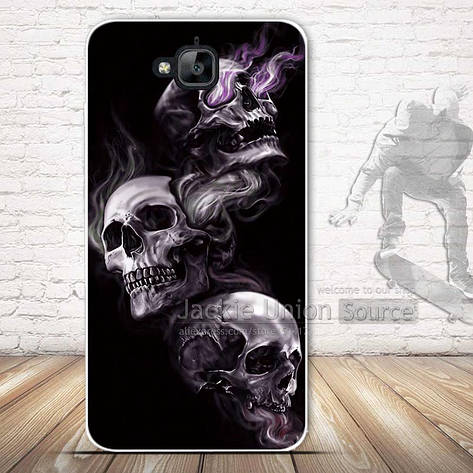 Силіконовий чохол на Huawei Y6 Pro з картинкою три черепа, фото 1