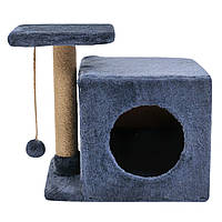 Домик-когтеточка Кошкин Дом с полкой Милана 43х33х45 см (дряпка) для кошки Синий NX, код: 2660845