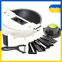 Терка-овощерезка ручная 9в1 с контейнером и дуршлагом Rotate Vegetable Slicer LK202209-65 best