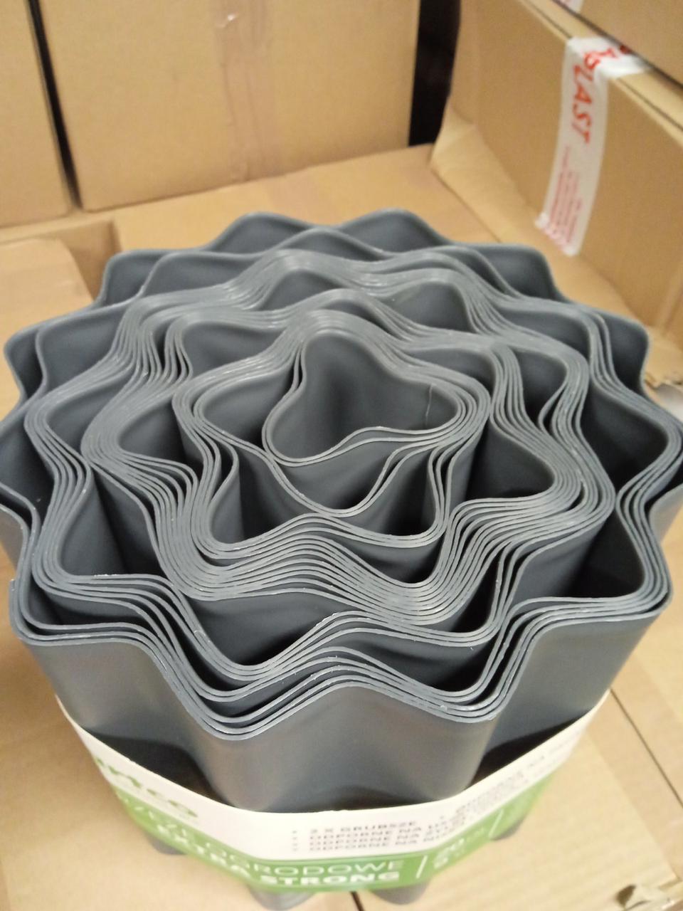 Бордюрна стрічка 15 см 9 метрів сіра посилена VARTCO (Польща) - фото 1 - id-p2218074395