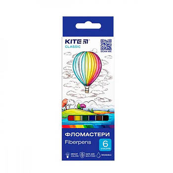 Фломастери 6 кольорів Kite K-446 Kite Classic 639562 G-Rich