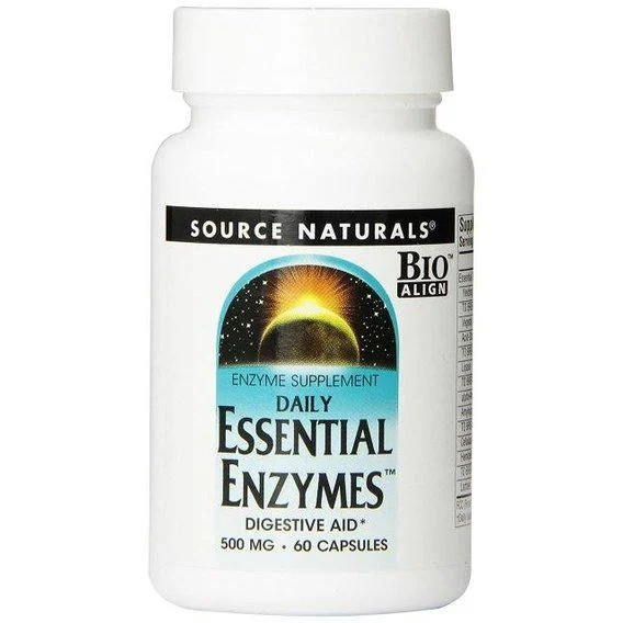 Source Naturals Daily Essential Enzymes 500 mg 60 капсул, фото 1