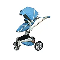 Оригінальна дитяча коляска 2в1 Hot Mom New 360 Блакитна Tiffany Blue еко-шкіра