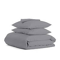 Комплект полуторного постельного белья на резинке Cosas SHADOW Ранфорс 160х220 см Графит IN, код: 7702302