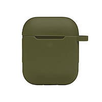 Чехол с карабином Silicone Case Airpods 1 Airpods 2 Army green BM, код: 8322231