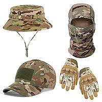Комплект 4В1 Multicam Панама Балаклава Кепка та Рукавиці