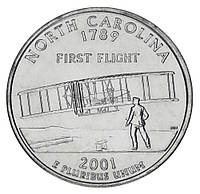 США 25 центов (квотер) 2001 D «Штаты и территории - Северная Каролина» UNC (KM#319)