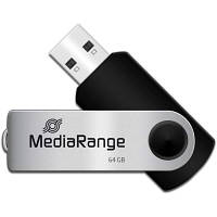 USB флеш наель Mediarange 64GB Black/Silver USB 2.0 MR912 n