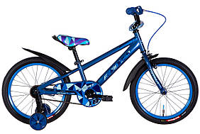 Велосипед сталь 18 Formula SPORT гальмівна рама-9" синій з блакитним з крилом Pl 2024 Velo