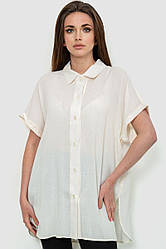 Сорочка жіноча однотонна на ґудзиках, колір молочний, 102R5230