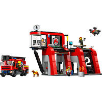 Конструктор LEGO City Пожежне депо з пожежною машиною 843 деталей 60414 n