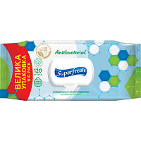 Влажные салфетки Superfresh Antibacterial с клапаном 120 шт. 4823071642285 n