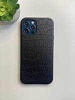 Чохол Leather Croc Case для iPhone 12 Pro Max / Кожаный чехол айфон 12 про макс