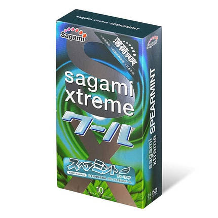 Презервативи латексні Sagami Xtreme Mint, з ароматом м'яти (ціна за упаковку, 10 штук), фото 1