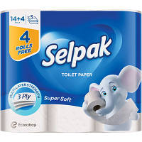 Туалетная бумага Selpak 3 слоя 14+4 рулонов 8690530184466 n