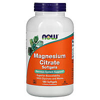 Микроэлемент Магний NOW Foods Magnesium Citrate 134 mg 180 Softgels KC, код: 7576352