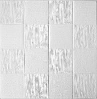 Самоклеющаяся декоративная 3D панель Loft-Expert белое плетение 700x700x5 мм IN, код: 8366643