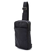 Кожаный мужской слинг рюкзак на одно плечо FA-0205-3md TARWA флотар Черный QT, код: 7729151