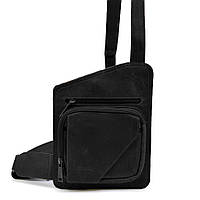 Кожаный слинг рюкзак на одно плечо TARWA RA-232-3md черный QT, код: 8345763