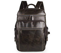 Кожаный городской рюкзак JD7202Q John McDee Темно-коричневый QT, код: 8345838