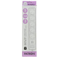 Сетевой фильтр питания Patron 3m SP-53 + 2 USB 2.0, 2.1A , 5 роз. BLACK EXT-PN-SP-53-USB n