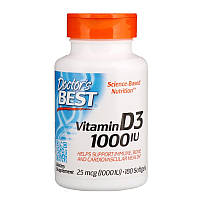 Витамин Д3, Doctor's Best, 1000 МЕ, 180 капсул (9478) BM, код: 1535530