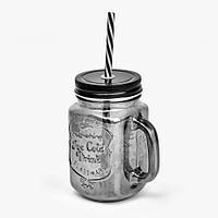 Чашка-банка с закручивающейся крышкой и трубочкой "Ice cold Drink" 450мл R93377 irs