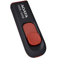 USB флеш наель ADATA 64GB C008 Black+Red USB 2.0 AC008-64G-RKD n