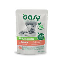 Влажный корм для кошек OASY Adult Sterilized с лососем 85 г 8053017343808 n