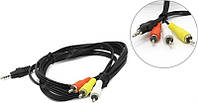 Аудио-кабель Cablexpert (CCA-4P2R-2M), 3.5мм - 3хRCA, 2 м, черный KC, код: 6704110