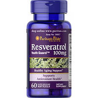 Ресвератрол Puritan's Pride Resveratrol 100 mg 60 Softgels KC, код: 7520711