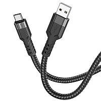 Кабель синхронизации Hoco U110 USB - Type-C 3A 1.2 м Black QT, код: 8160714