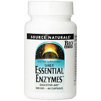 Пищеварительные ферменты Source Naturals Essential Enzymes 500 mg 60 Caps NX, код: 7705909