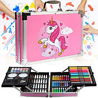 Набор для рисования в чемодане 145 предметов / Детский набор для творчества / Набор художника для детей