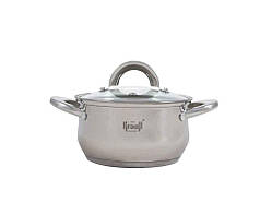 Каструля зі скляною кришкою 1,7л 16см ТМ KRAUFF